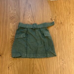 Ramy Brook Green Belted Mini Skirt